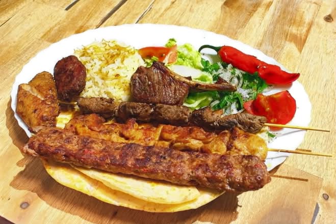 Mix Grill Plate on charcoal