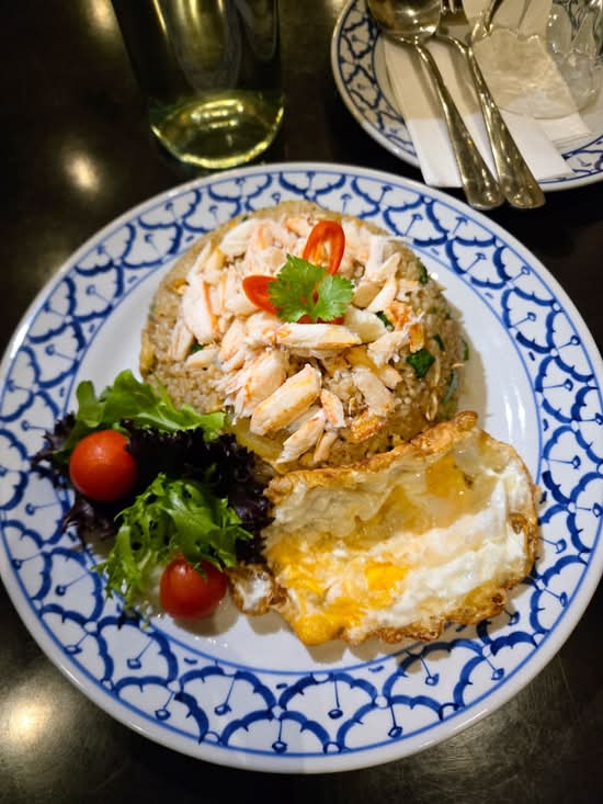 Green Curry Fried Rice with Blue Crab and Fried Egg