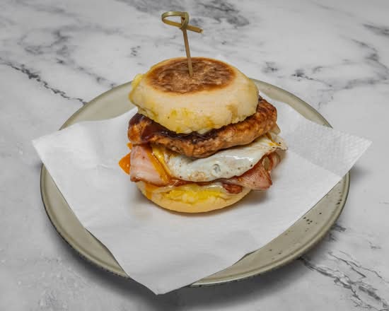 Bacon, Egg and Sausage Muffin