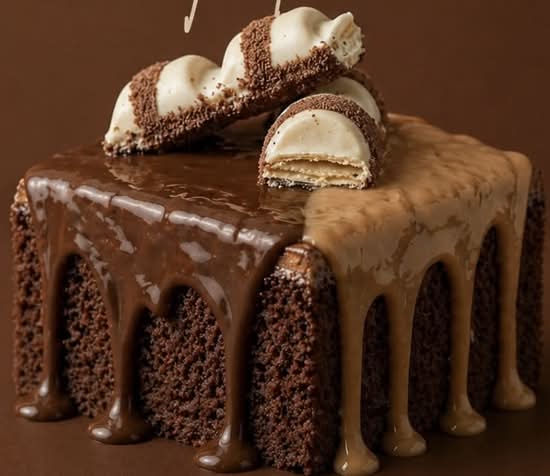 Double chocolate bueno and nutella cake