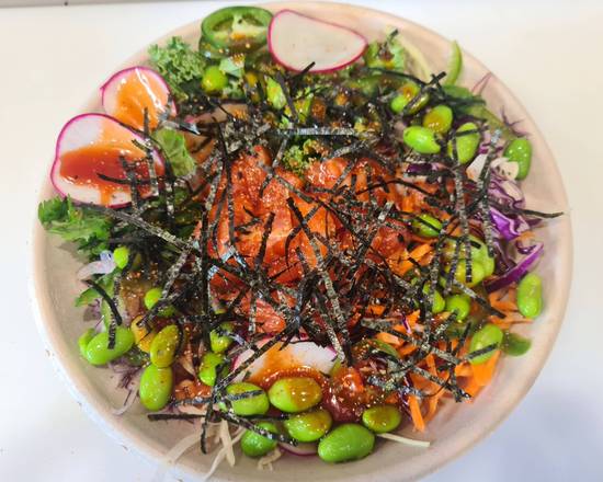 (A)Spicy Salmon Poke Bowl