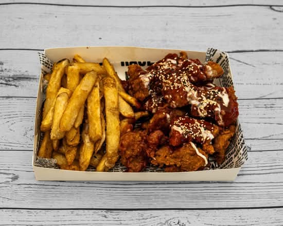 Korean Fried Boneless Chicken Bites with Katsu Sauce