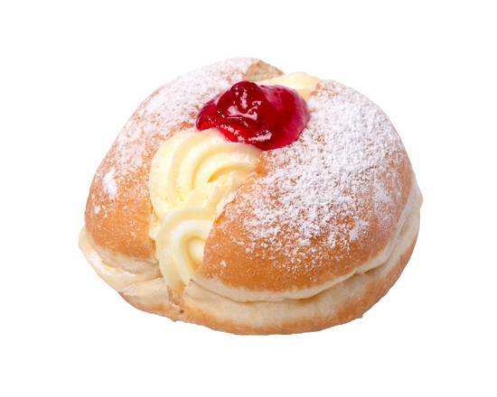 Single Fresh Cream and Jam Donut