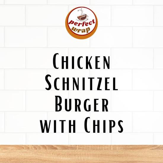 Chicken Schnitzel Burger with Chips
