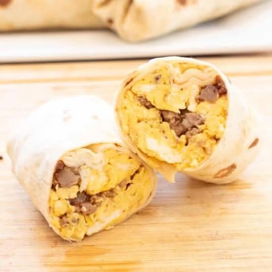 Sausage egg sauce hash brown wrap