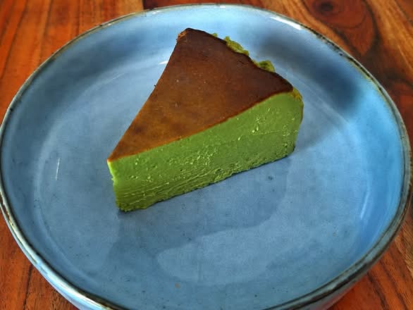 Homemade Basque Burnt Matcha Cheese Cake