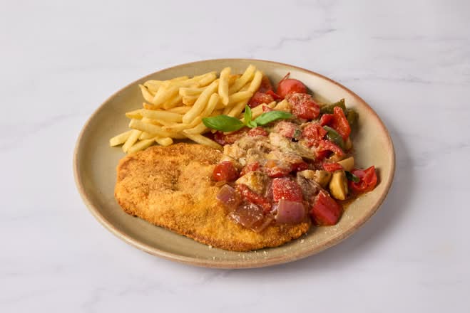LUNCH BEEF SCHNITZEL with SHOESTRING FRIES