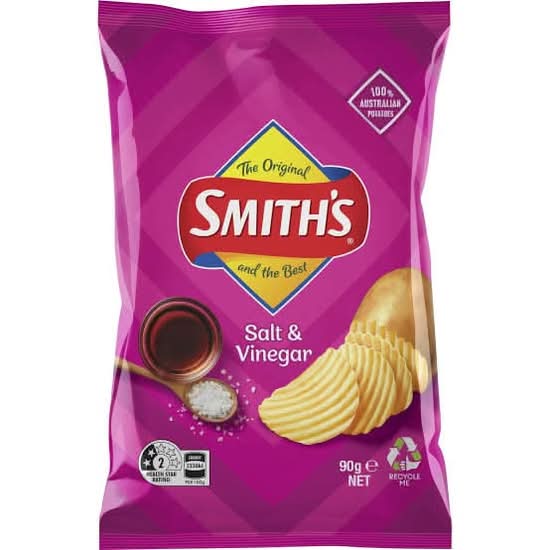 Smith’s Crinkle Cut Salt & Vinegar Potato Chips 90g