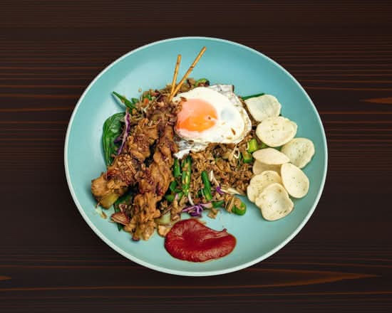 Nasi Goreng with Chicken Skewers