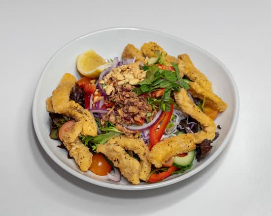 Salt and Pepper Calamari Salad (GF)