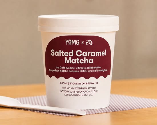 Salted Caramel Matcha Frozen Yogurt