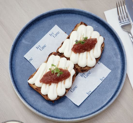 Fruit Toast with whipped mascarpone and lemon curd