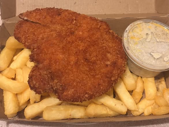 Chicken Schnitzel and Chips