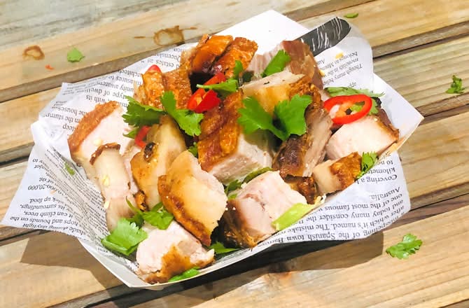 Roast pork Belly Bites