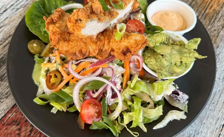 Crispy Chicken & Avocado Salad