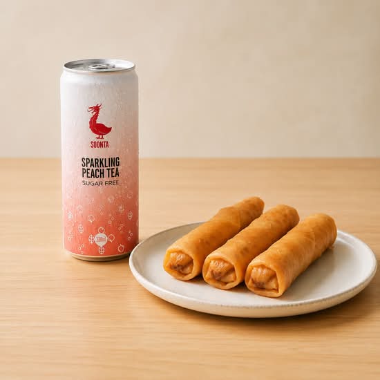 Spring Rolls & Peach Tea Combo