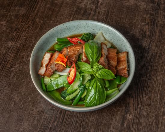 Crispy Pork Belly with Asian Green