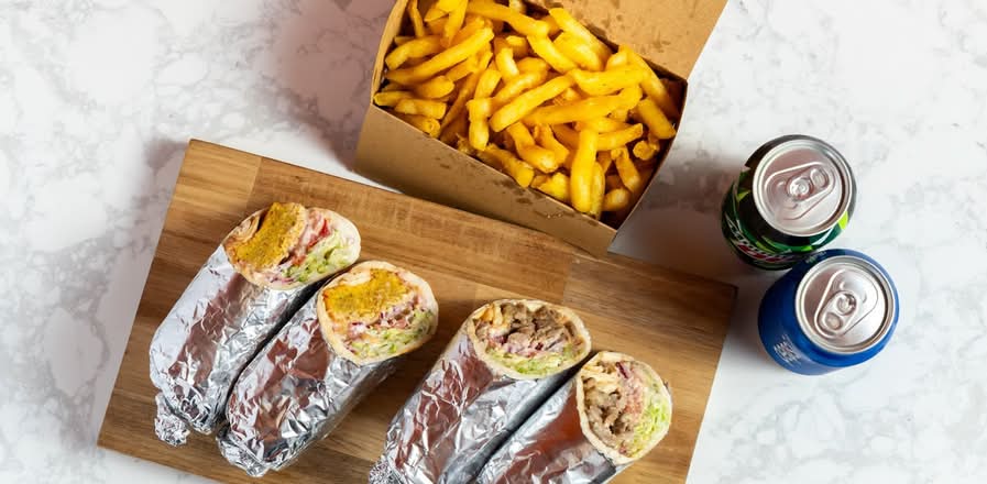 Two Kebabs +Two Cans + Large Chips