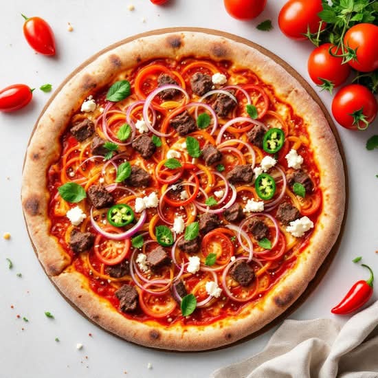 Gourmet Mixed Kebab Pizza