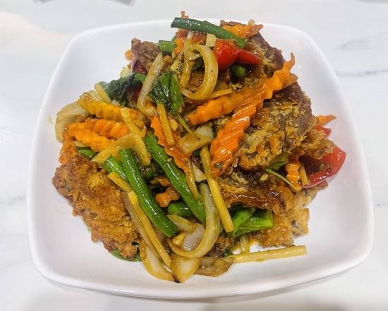 Crispy Duck Chilli Basil Sauce