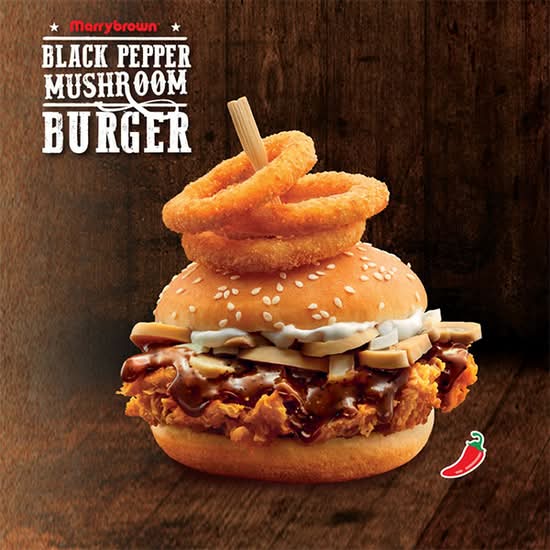 Black Pepper Mushroom Burger