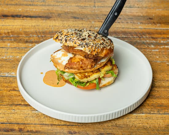 Fried Chicken Loaded Bagel