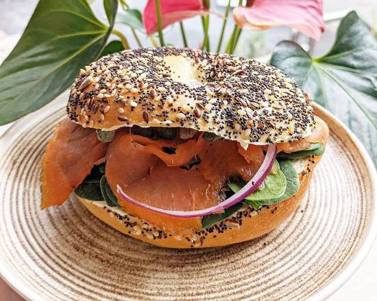 Smoked Salmon Bagel Sandwich