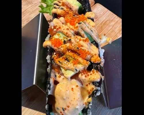 Salmon sushi taco
