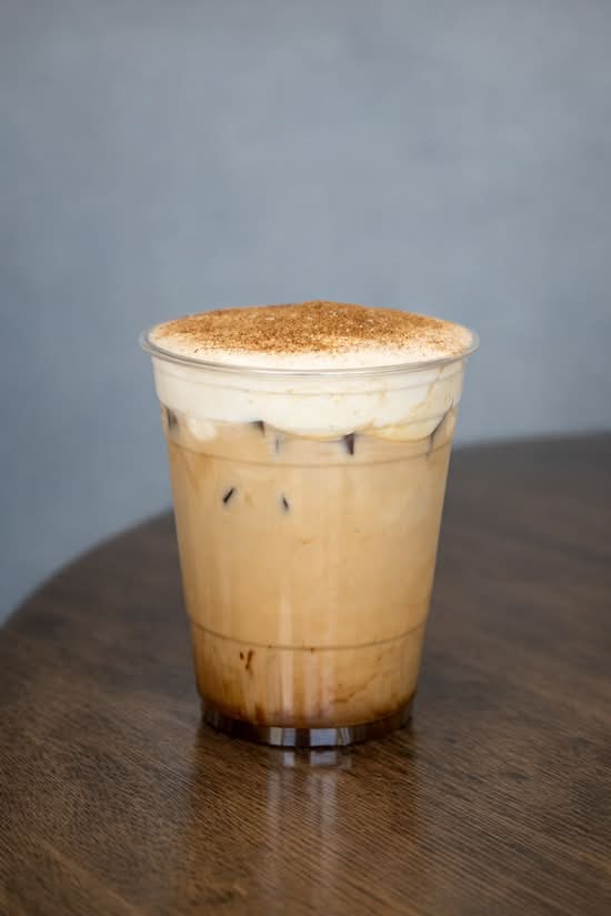 Brown butter maple ice latte with cold foam