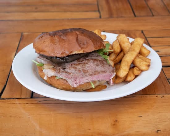 Steak Sandwich and Chips (G.F Avail) + Free Can of Soft Drink or Chocolate Brownie