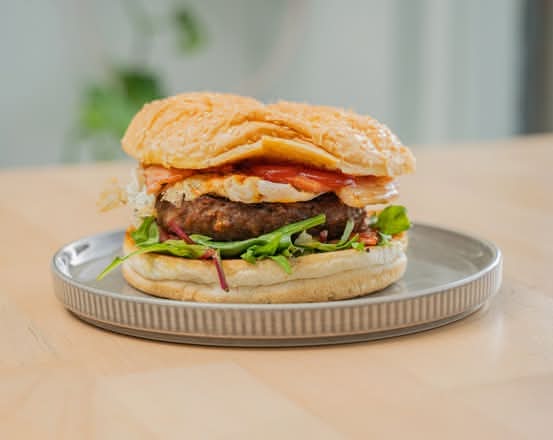 Double Egg and Bacon Burger
