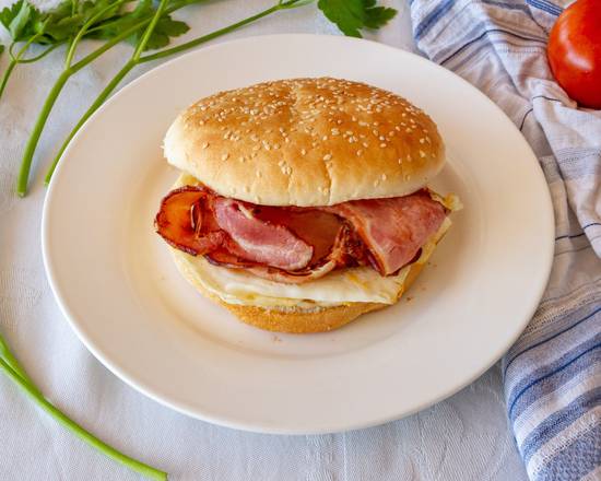 Bacon and Egg Roll Burger