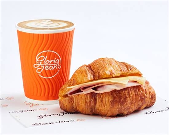 Coffee with Ham & Cheese Croissant Combo