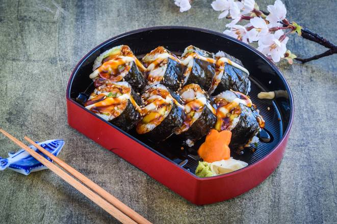 Teriyaki Chicken Avocado Sushi Roll