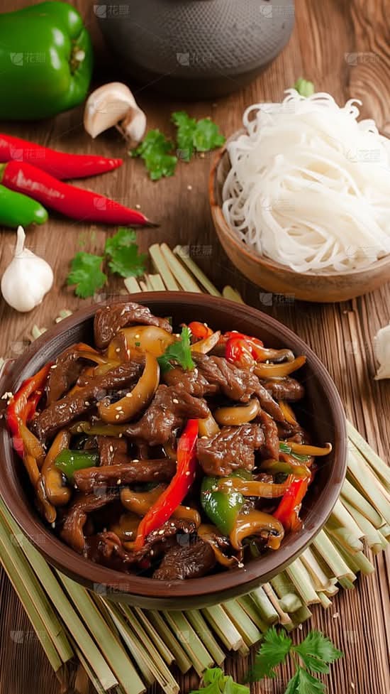Stir-Fried Oyster Mushroom with Beef