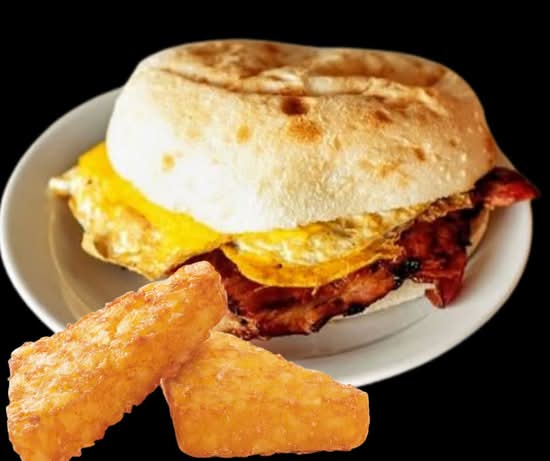Super Bacon & Egg Roll with 2 Hash Browns