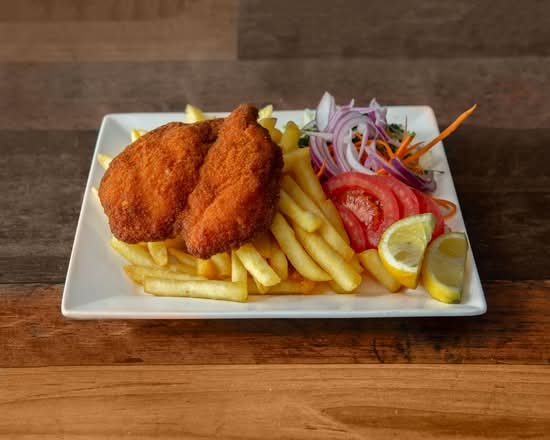 Chicken Schnitzel and Chips