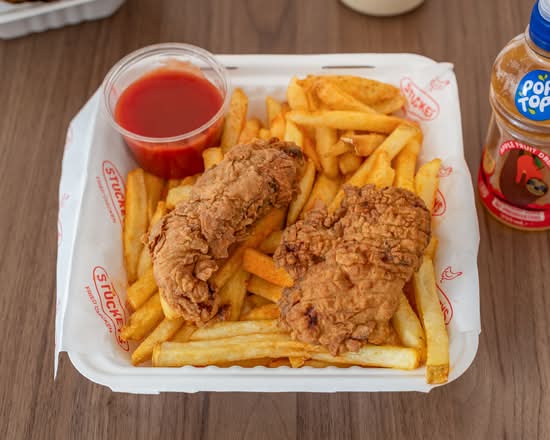 Chicken Strip , chips, tomato sauce