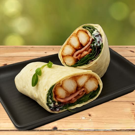 Chicken Schnitzel Caesar Wrap